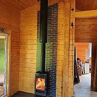 Установка печи-камина FireWay Rock в п. Мухино