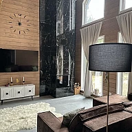 Установка камина с топкой Астов П2С 700 L (3Д) в КП Дюны