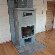 Установка камина с топкой KawMet W17 в СНТ Славяночка