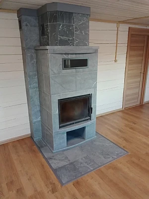 Установка камина с топкой KawMet W17 в СНТ Славяночка-2