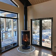 Установка печи-камина ABX Arktis 8 в д. Нижняя Шальдиха