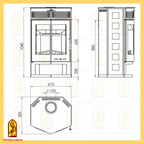 Печь-камин Мета Варяг 9