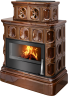 Керамическая печь-камин ABX KARELIE P OX, кафельный цоколь - вставка Стальная