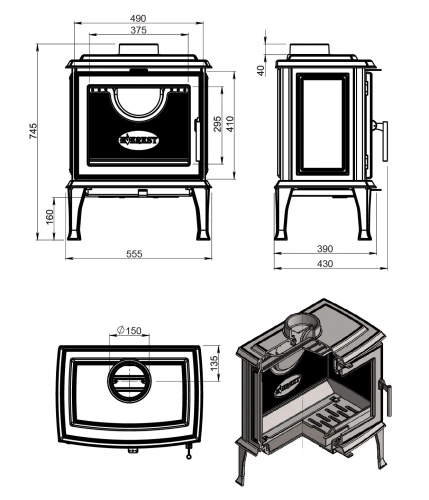 Печь-камин Эверест F11