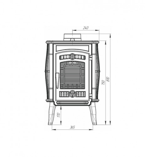 Печь-камин отопительно-варочная Прометалл Маэстро