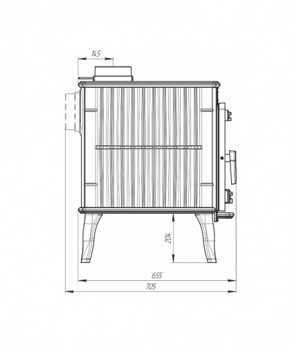 Печь-камин отопительно-варочная Прометалл Маэстро