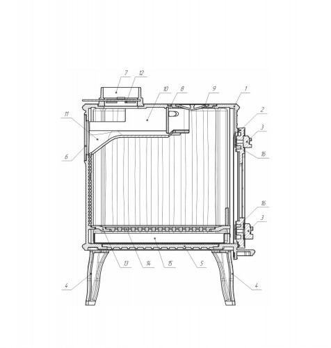 Печь-камин отопительно-варочная Прометалл Маэстро