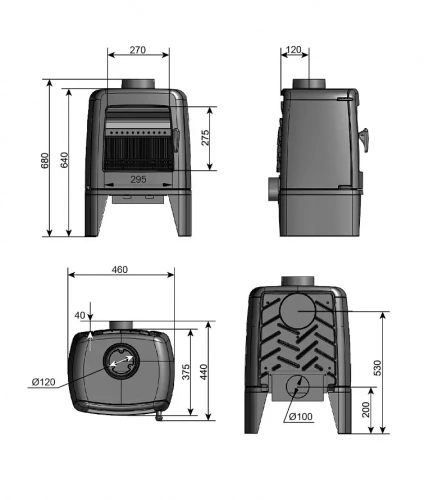 Печь-камин Эверест M7