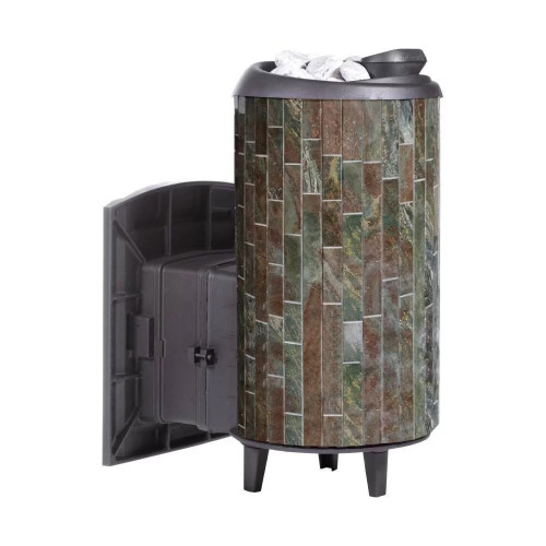 Печь для бани Прометалл Атмосфера XL ламели Жадеит наборный рисунок