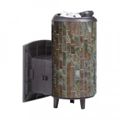 Печь для бани Прометалл Атмосфера XL ламели Жадеит наборный рисунок