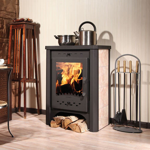 Печь-камин ЭкоКамин Бавария с плитой и теплообменником