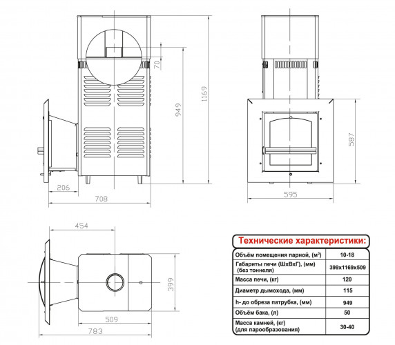Печь для бани ВВД Сударушка М