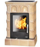 Керамическая печь-камин ABX BRITANIA KI, с кафельным цоколем, с допуском воздуха