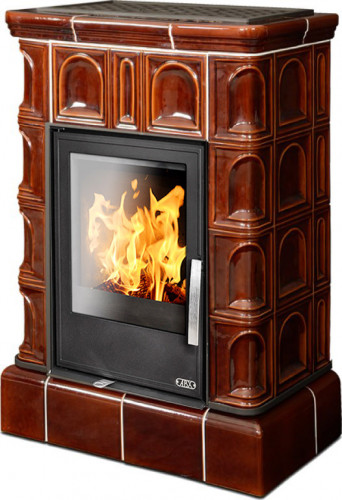 Керамическая печь-камин ABX BRITANIA KI, с кафельным цоколем, с допуском воздуха