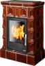 Керамическая печь-камин ABX BRITANIA KI, с кафельным цоколем, с допуском воздуха