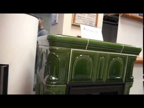 Керамическая печь-камин ABX BRITANIA KI, с кафельным цоколем, с допуском воздуха