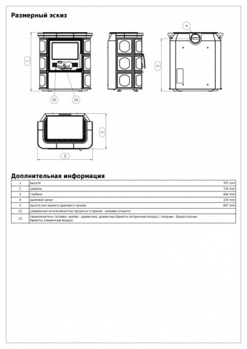 Керамическая печь-камин ABX Florencie