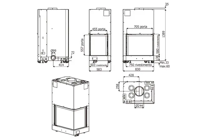 Каминная топка MCZ Forma 75 DX