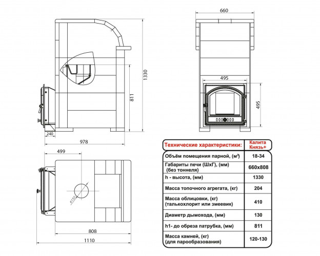 Печь для бани ВВД Калита Князь