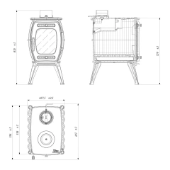 Печь-камин отопительно-варочная Прометалл Бахта II