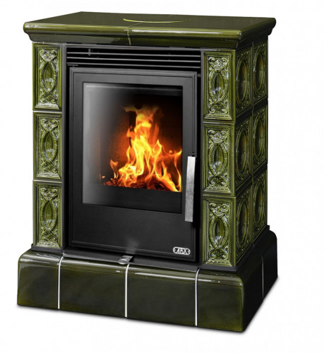 Керамическая печь-камин ABX Helvetia KPI, с кафельным цоколем, с допуском воздуха