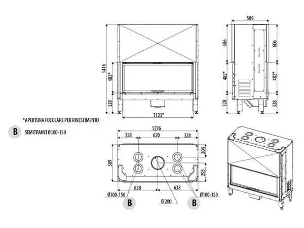 Каминная топка MCZ Plasma 115B wood