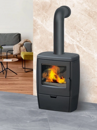 Печь-камин Plamen ALBERTO, эмалированная серая