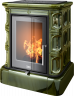 Керамическая печь-камин ABX MARINA EXclusive, кафельный цоколь