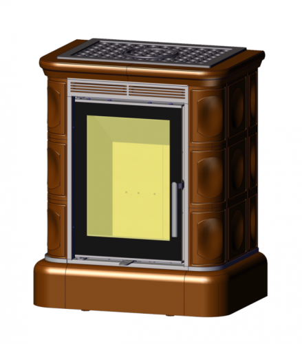 Керамическая печь-камин ABX MARINA EXclusive, кафельный цоколь