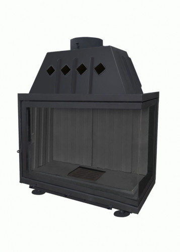 Каминная топка ЭкоКамин Альфа 1000 B два стекла черный шамот