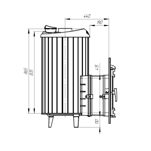 Печь для бани Прометалл Атмосфера XL + ламели Змеевик наборный