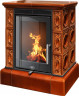 Керамическая печь-камин ABX Helvetia EXclusive, кафельный цоколь - вставка Orion