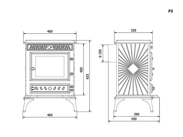 Печь-камин KAWMET P3 EKO