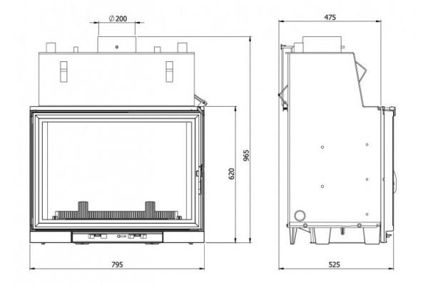 Каминная топка KAWMET W7 CO с водным контуром
