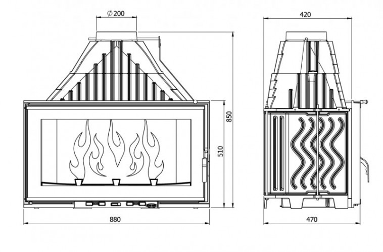 Каминная топка KAWMET W12
