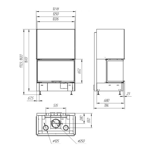 Каминная топка ЭкоКамин Дельта 1200