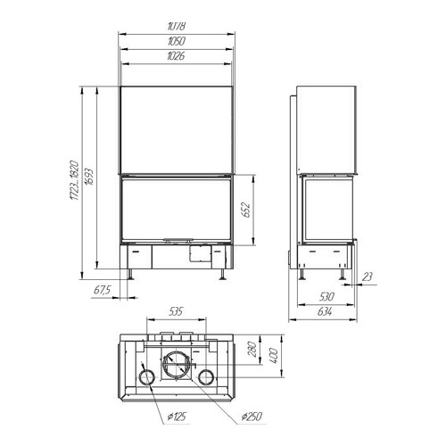Каминная топка ЭкоКамин Дельта 1000