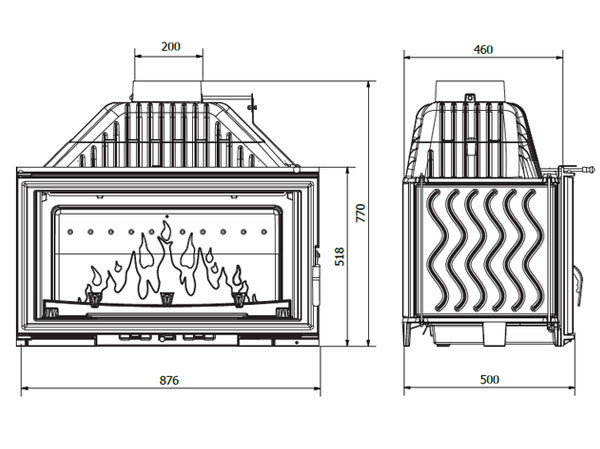 Каминная топка KAWMET W15 18 кВт