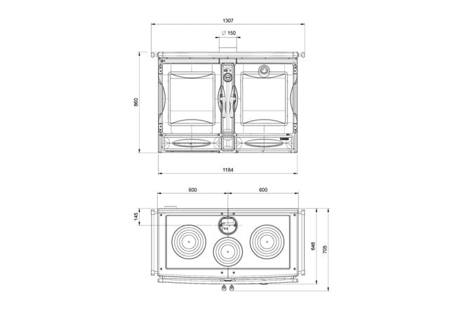 Печь-камин La Nordica ALASKA Nero antracite (черный антрацит)