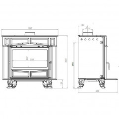 Печь-камин Plamen GLAS FRANKLIN, эмалированная