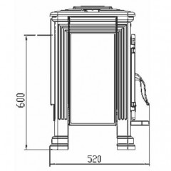 Печь-камин Plamen TENA N, эмалированная, черная