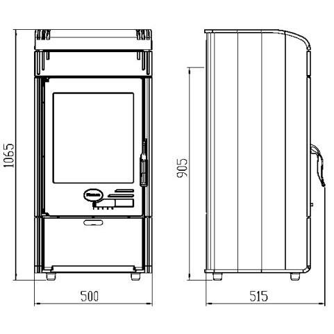 Печь-камин Plamen VESTA, эмалированная
