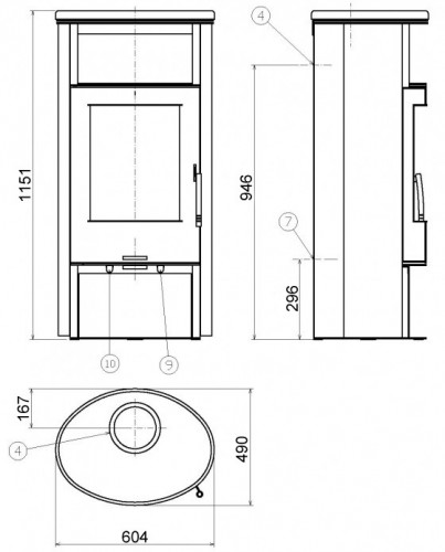 Печь-камин ABX Island 7