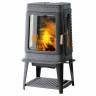 Печь-камин Plamen AUTHENTIC 35, эмалированная, серая