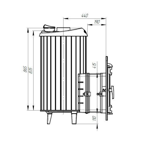 Печь для бани Прометалл Атмосфера XL ламели Пироксенит наборный рисунок