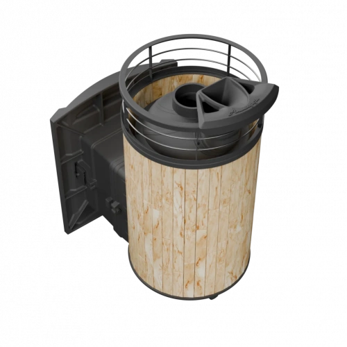 Печь для бани Прометалл Атмосфера L ламель-сетка Окаменевшее дерево