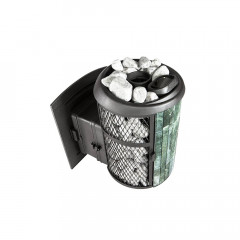 Печь для бани Прометалл Атмосфера L с комбинированной облицовкой сетка-ламель Змеевик наборный