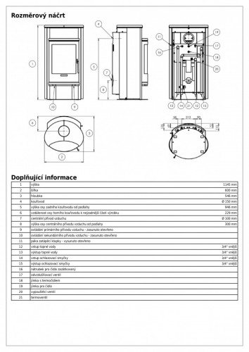 Печь-камин ABX Yago 7 Аква, с теплообменником