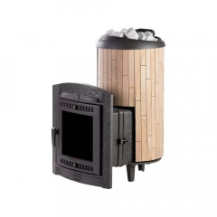Печь для бани Прометалл Атмосфера XL ламели Окаменевшее дерево наборные