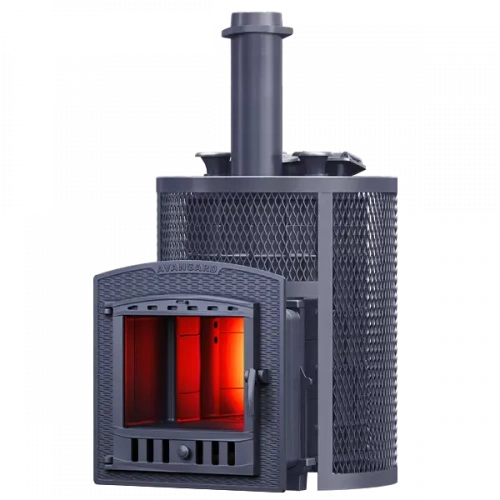 Печь для бани Технолит Авангард ЗКН 25 (П2) Ураган в круглой сетке